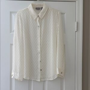 Chico's Cream Textured Blouse